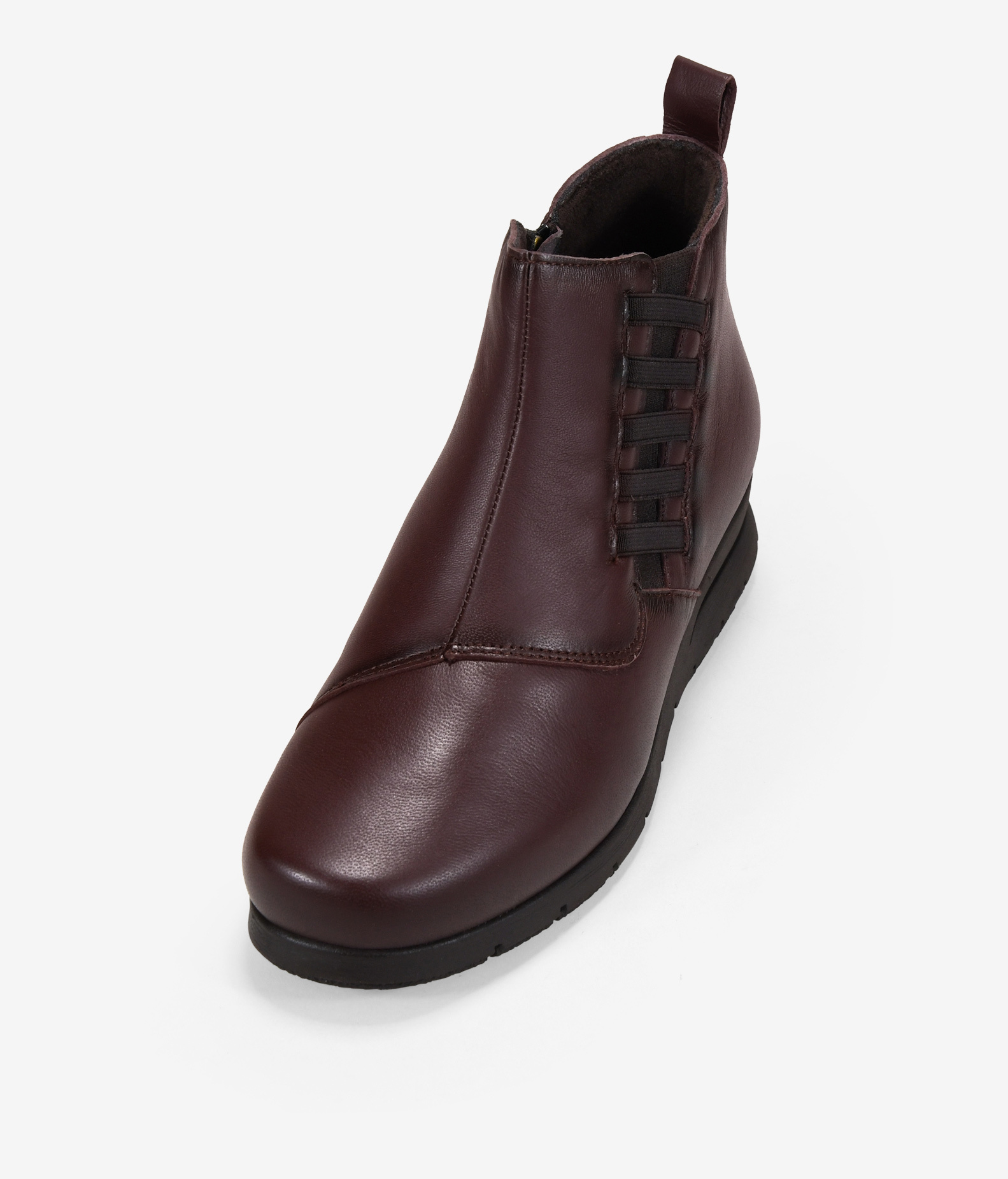 Botines de cuña marrones en piel