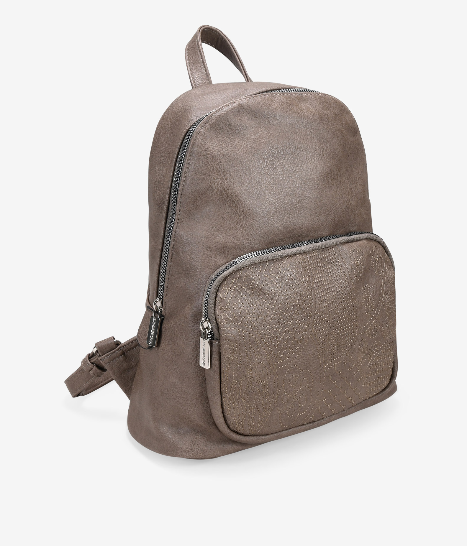 Mochila deportiva visón con bordado 