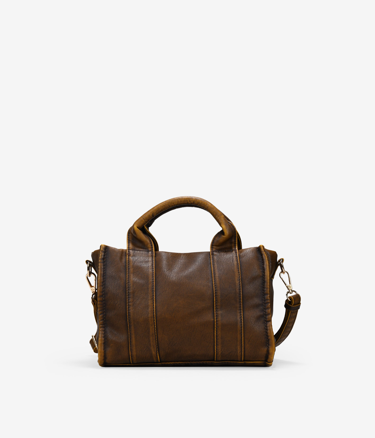 Bolso de mano cuero pequeño con cremallera