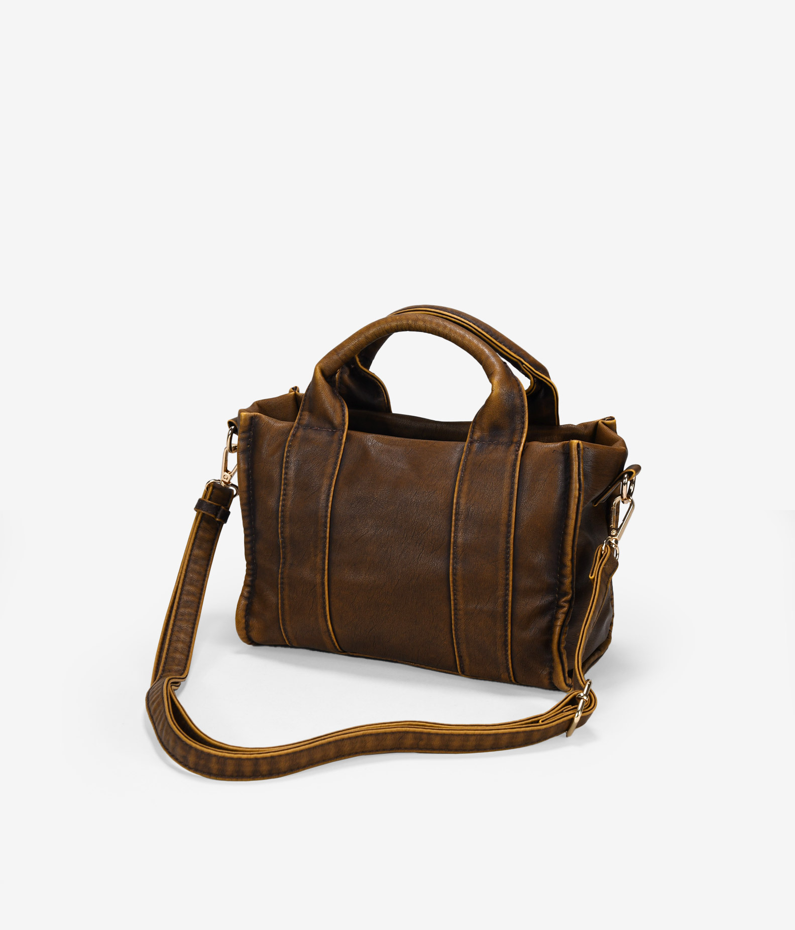Bolso de mano cuero pequeño con cremallera