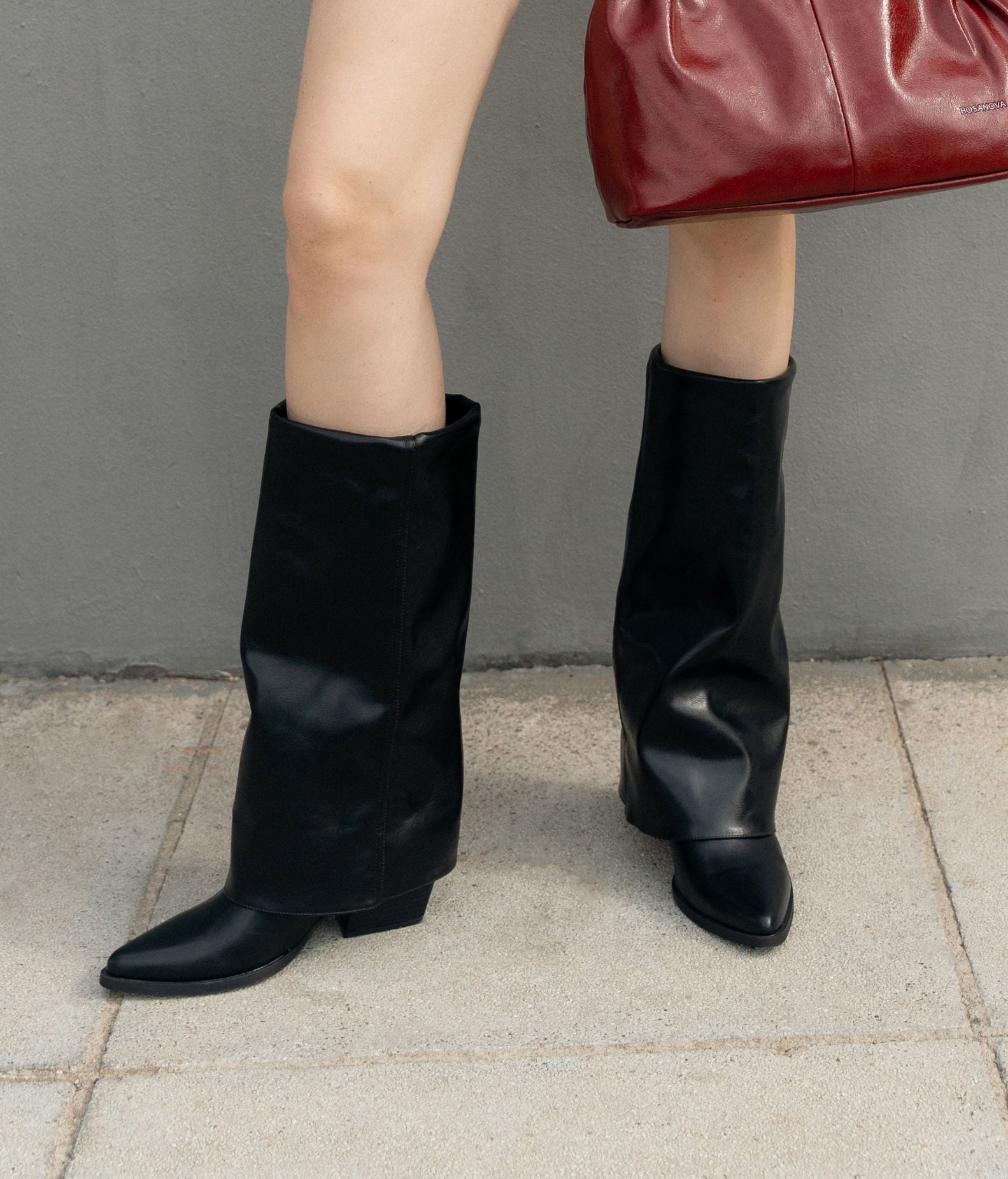 Black cowboy boots with gaiters