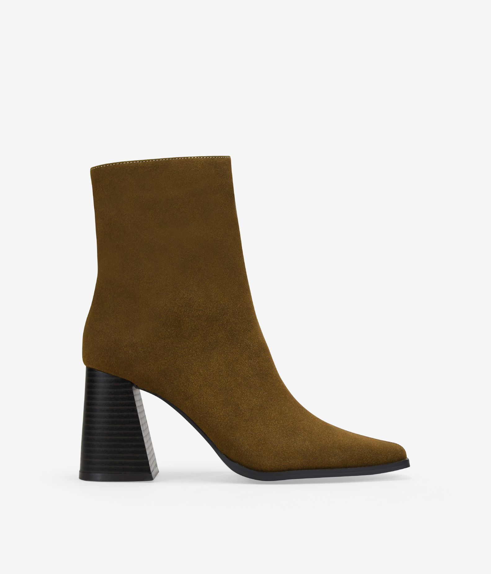 Botines de tacón visón con cremallera