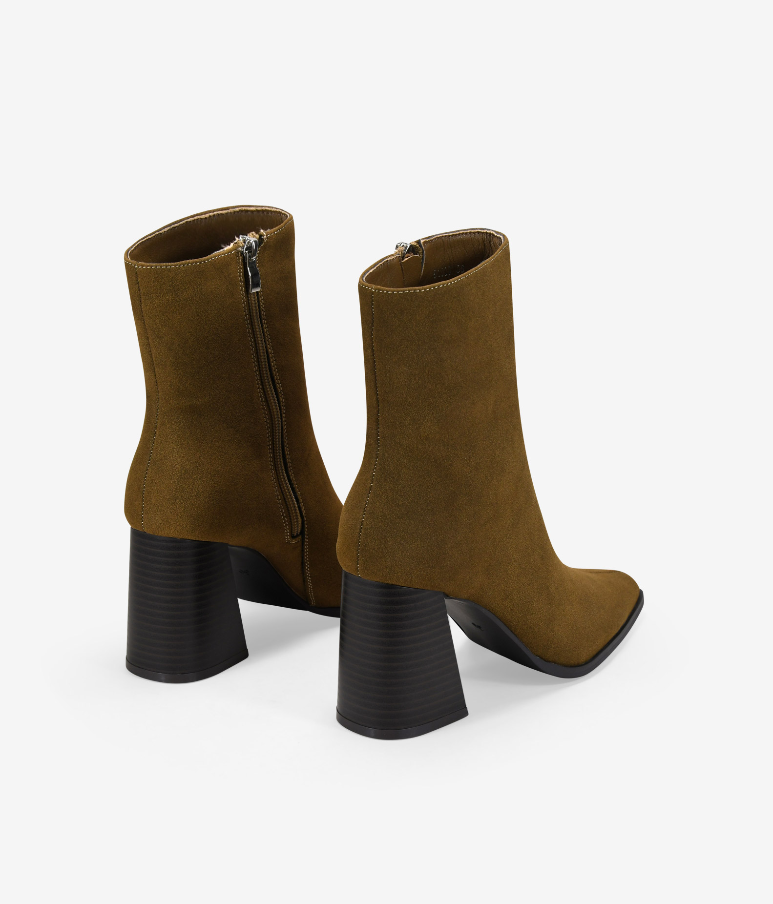 Botines de tacón visón con cremallera