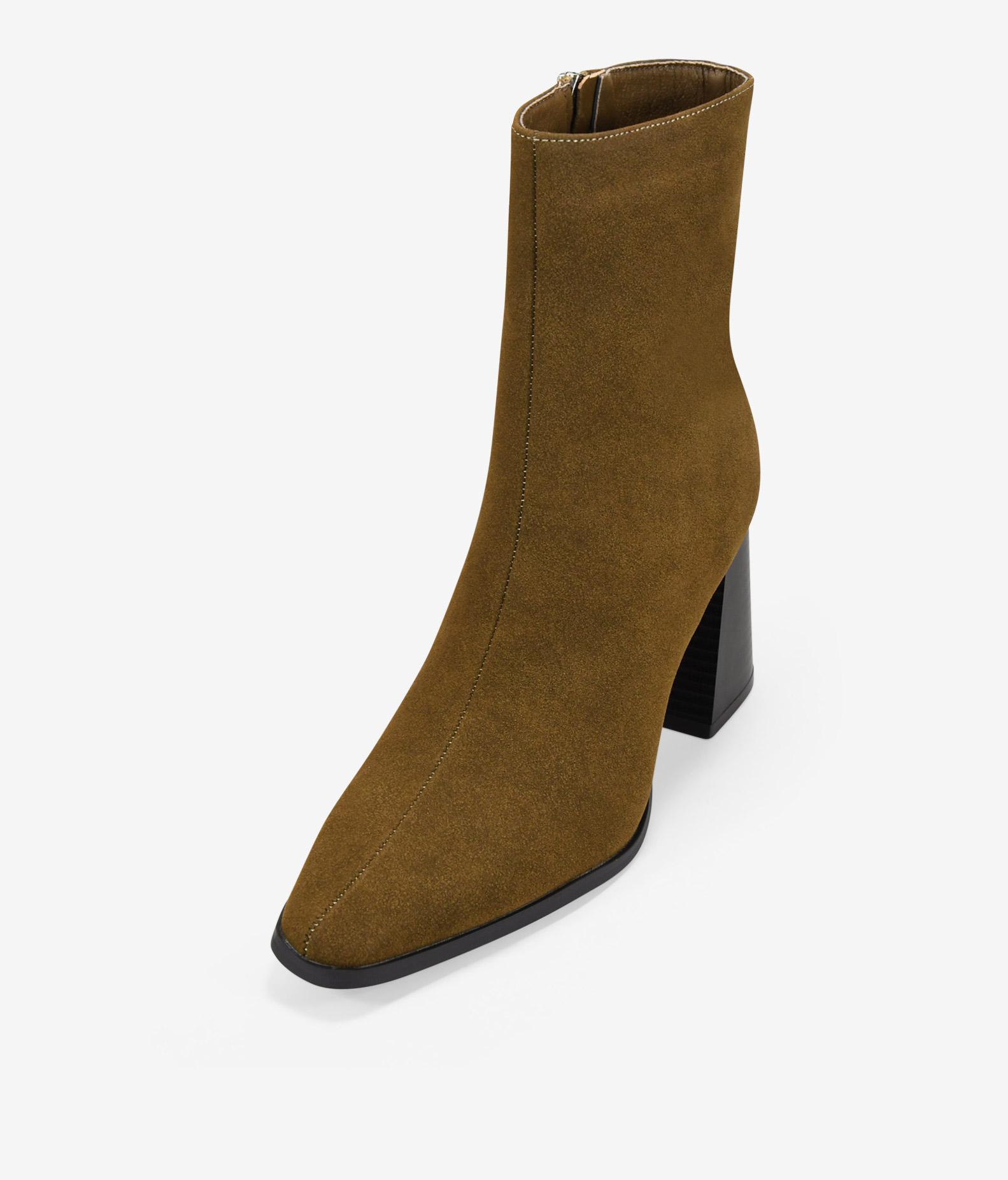 Botines de tacón visón con cremallera