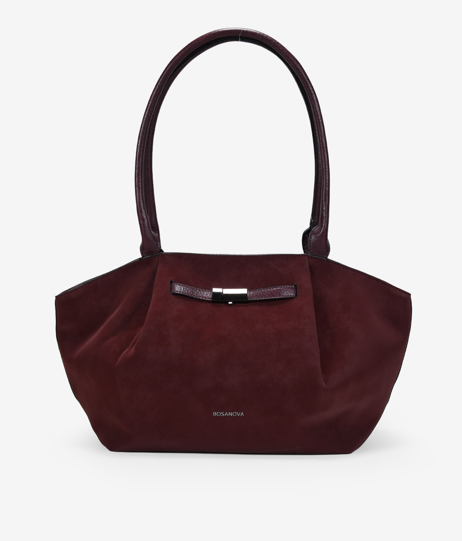 Bolso de hombro burdeos con hebilla