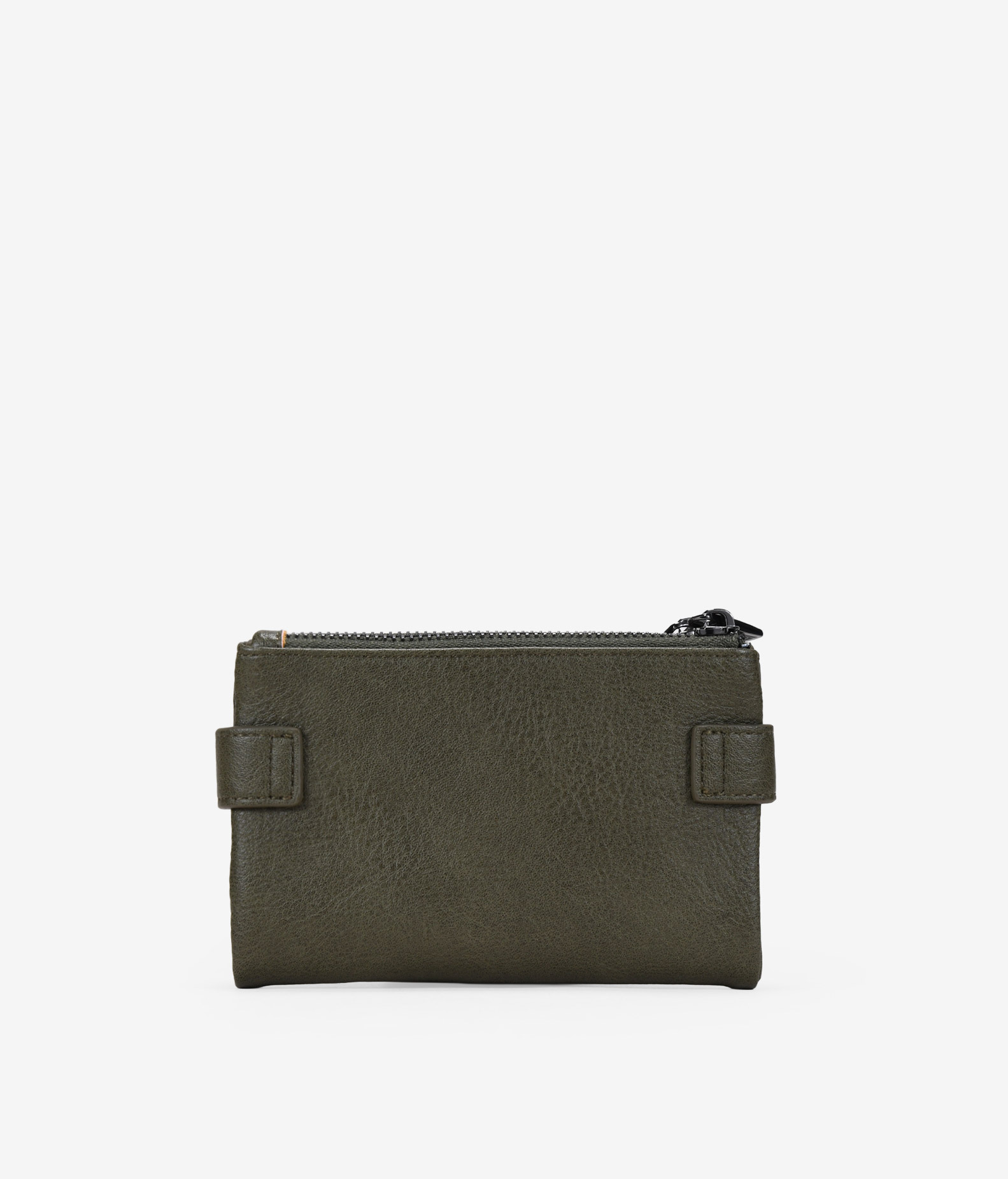 Billetero mediano verde con bordado y tachas