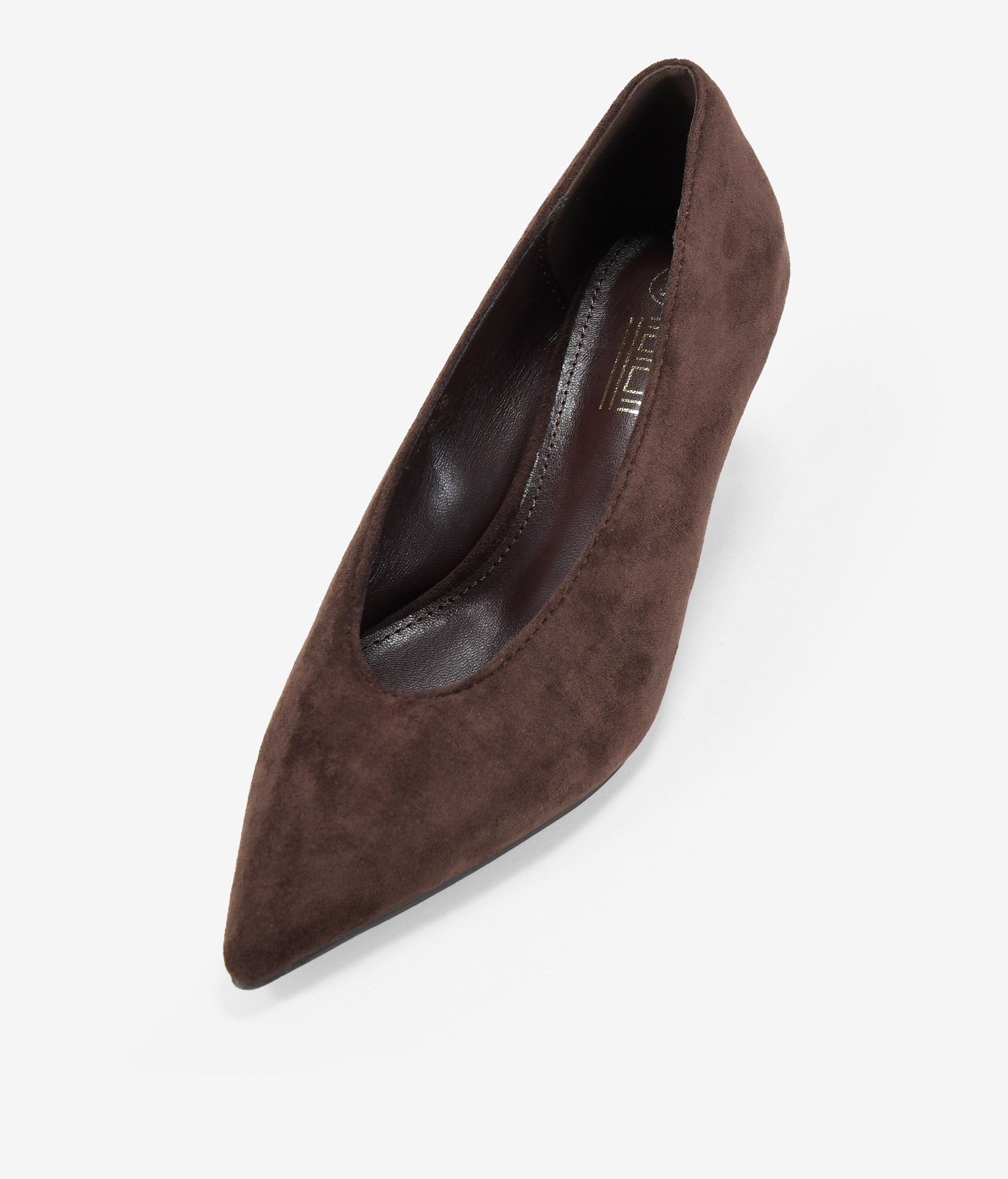 Zapatos de tacón marrones con punta