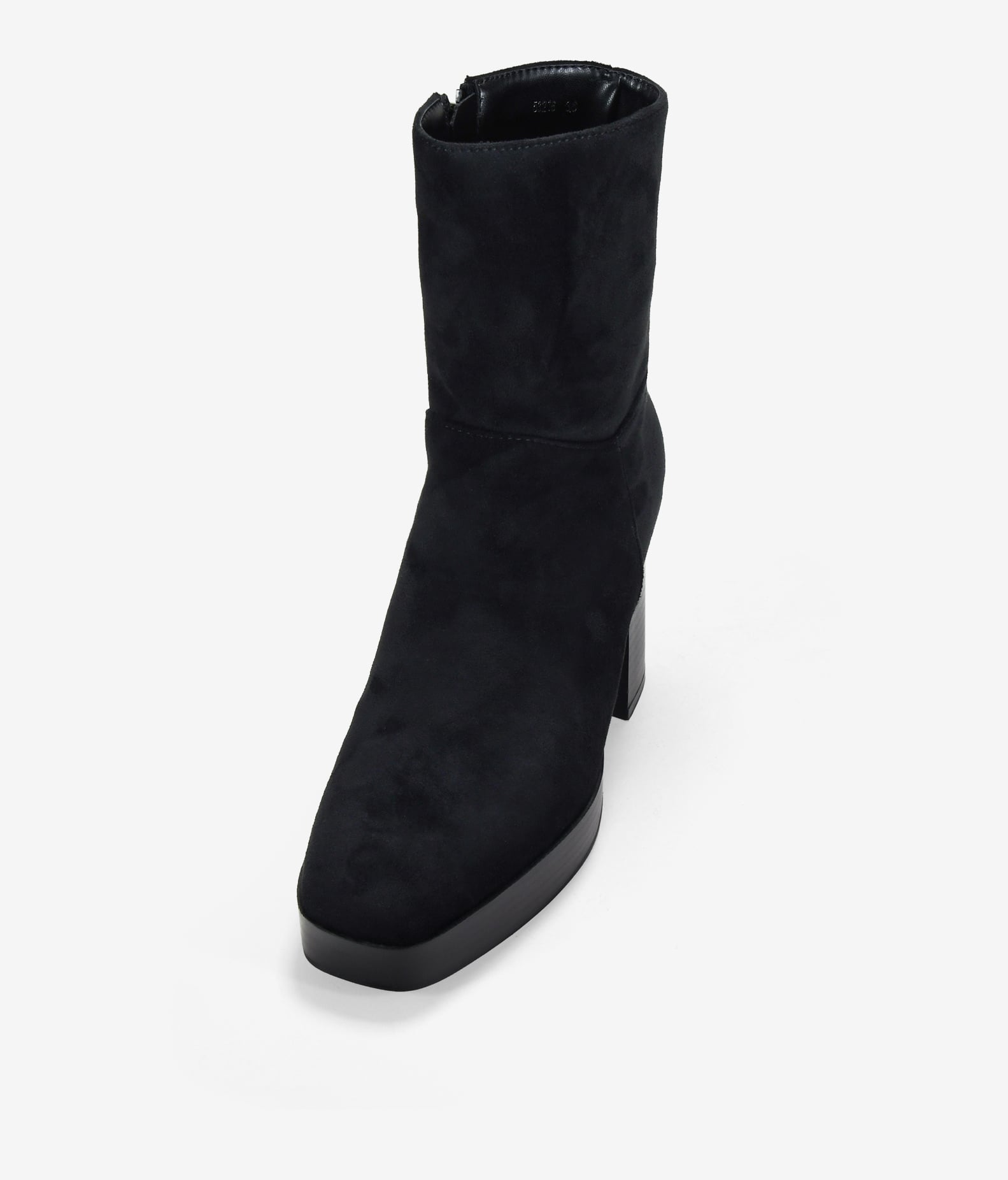 Botines de tacón negros en ante
