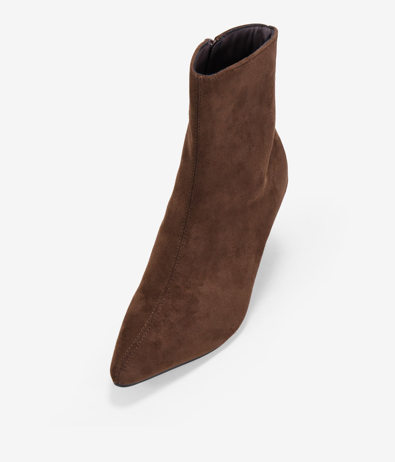 Botines de cuña marrones con punta