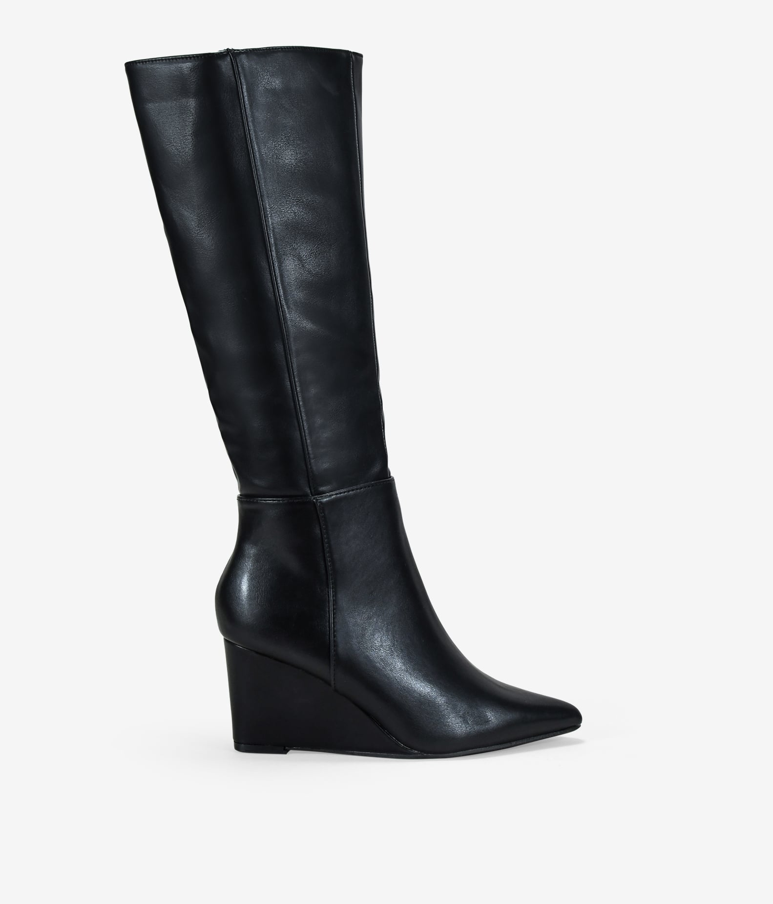 Botas altas negras de cuña 