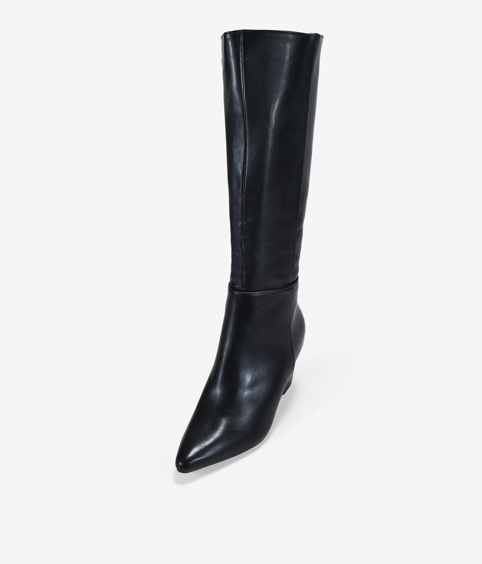 Botas altas negras de cuña 