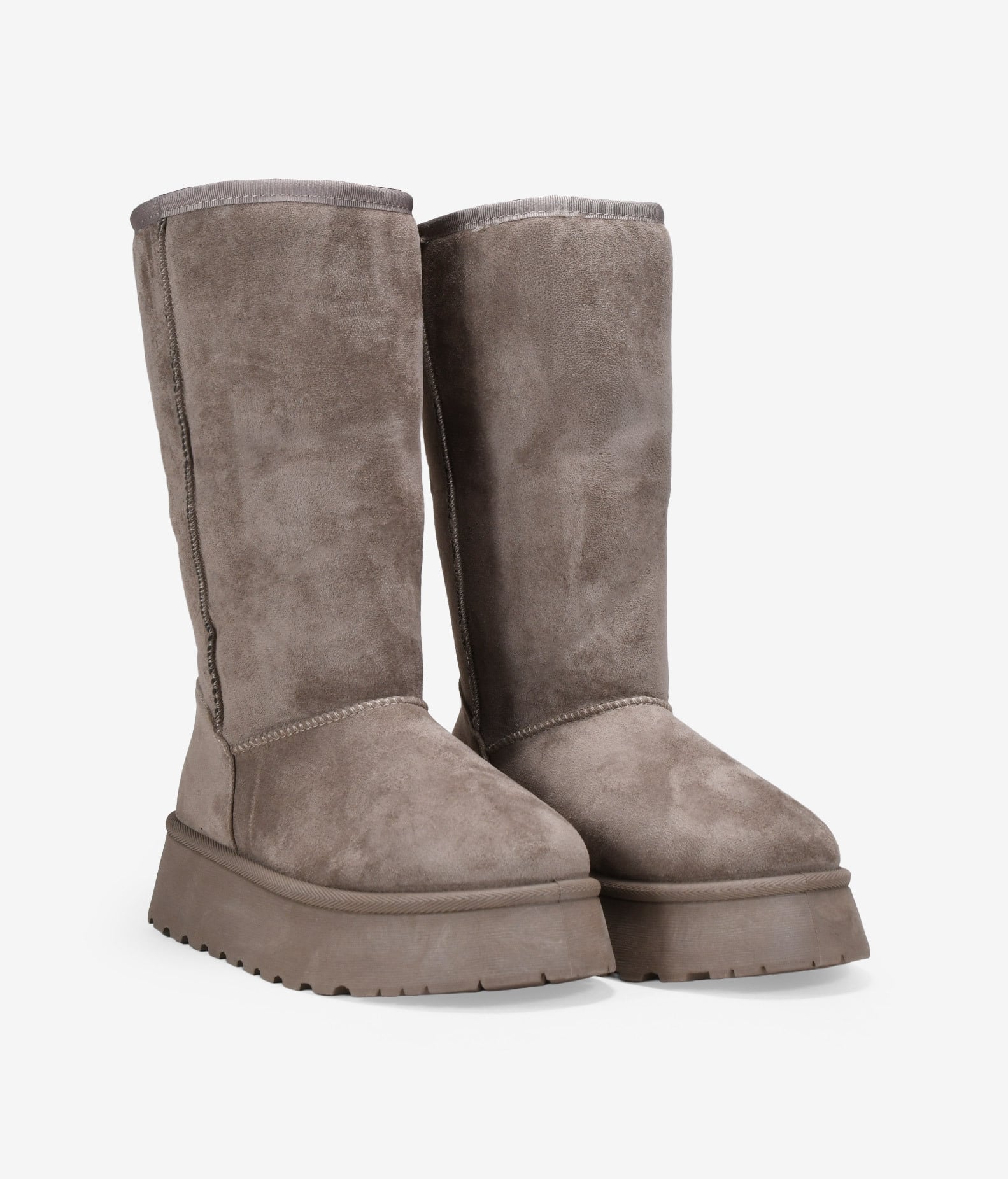 Botas altas visón de invierno con plataforma