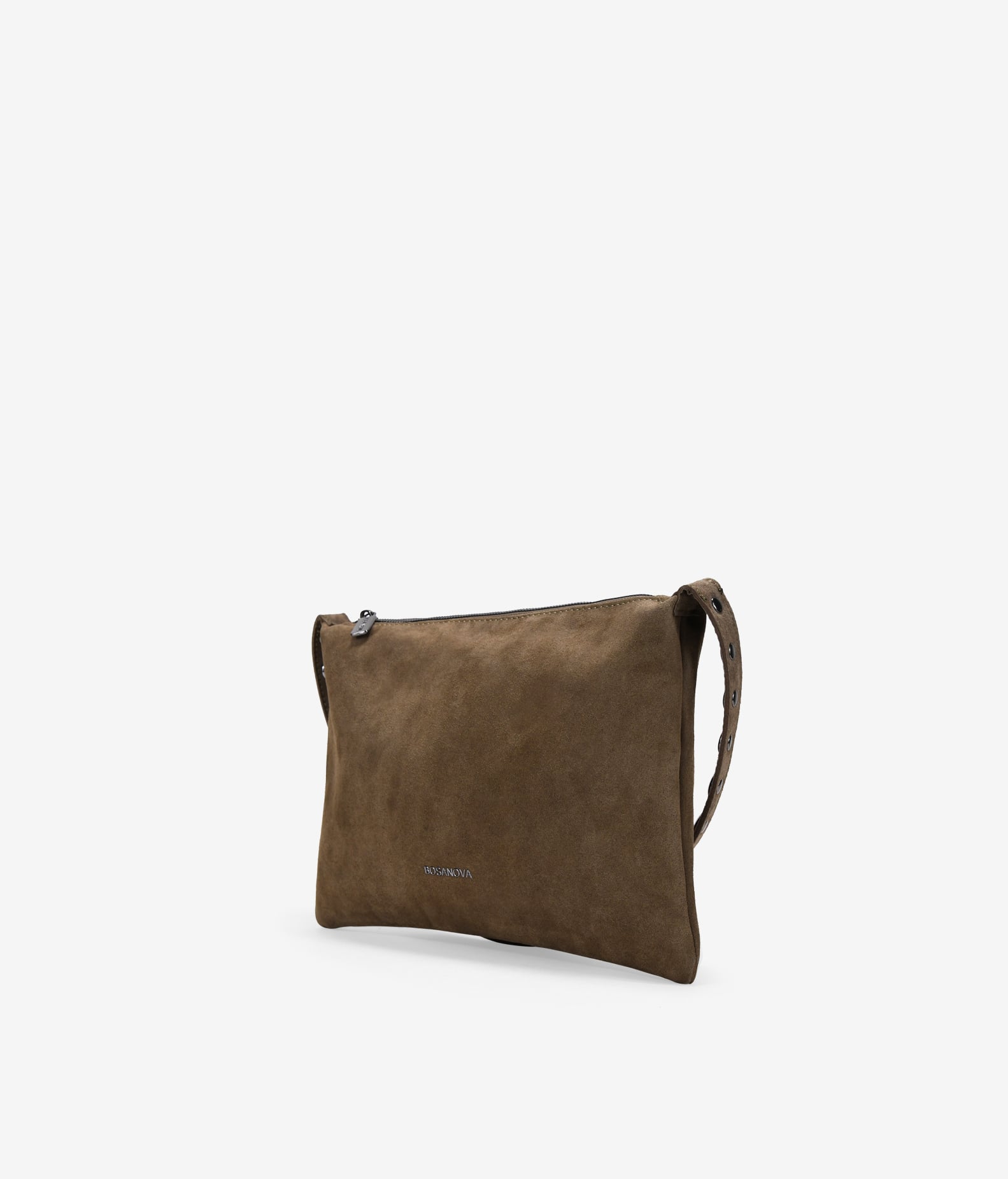 Bolso de hombro verde en piel con tachuelas