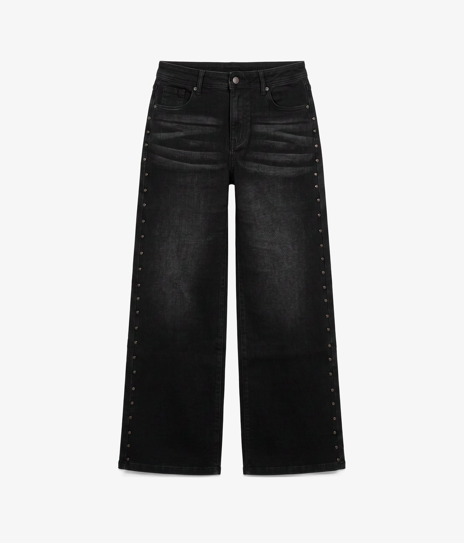 Pantalón tejano negro con tachuelas