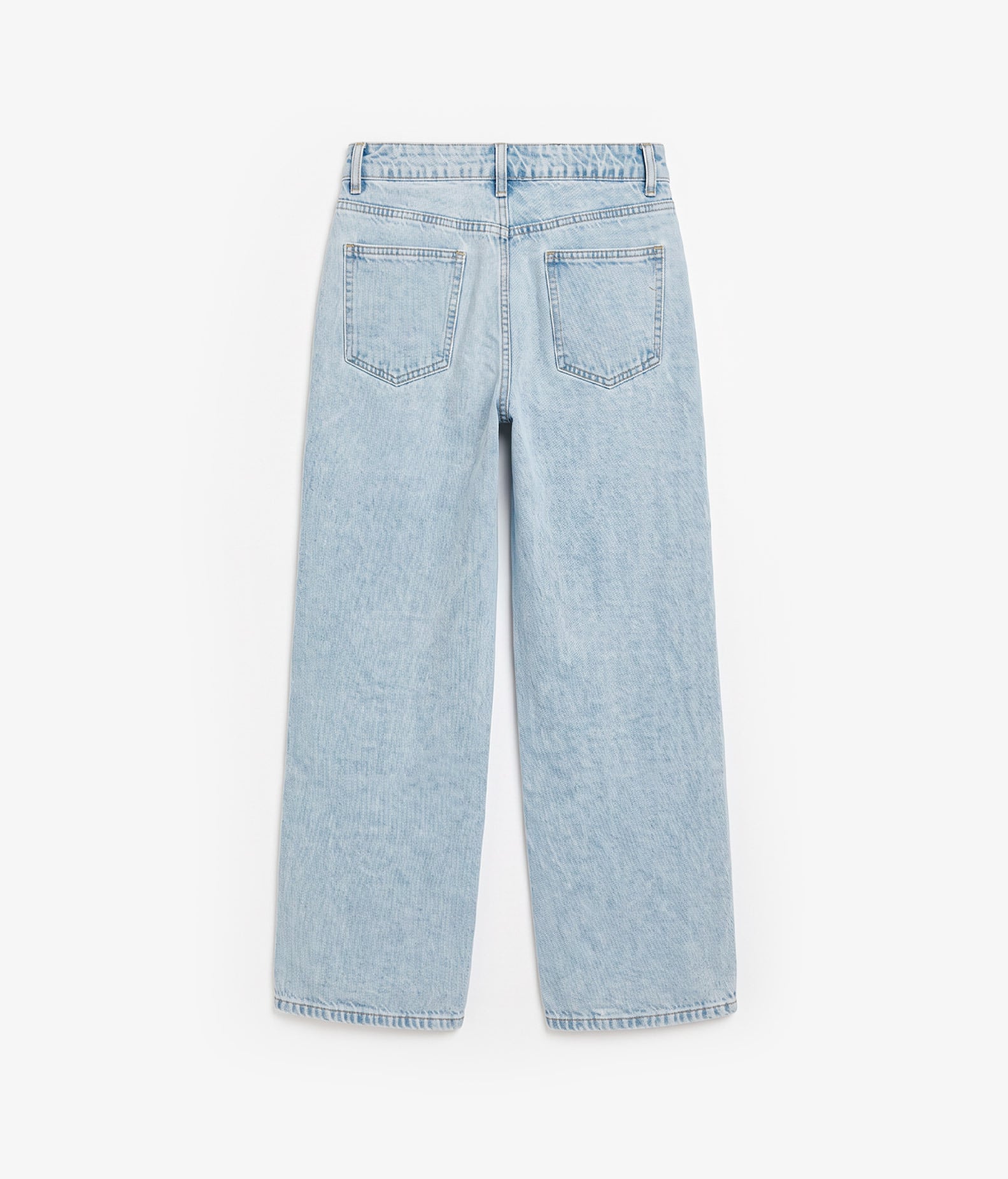 Pantalón tejano azul claro bicolor con botón