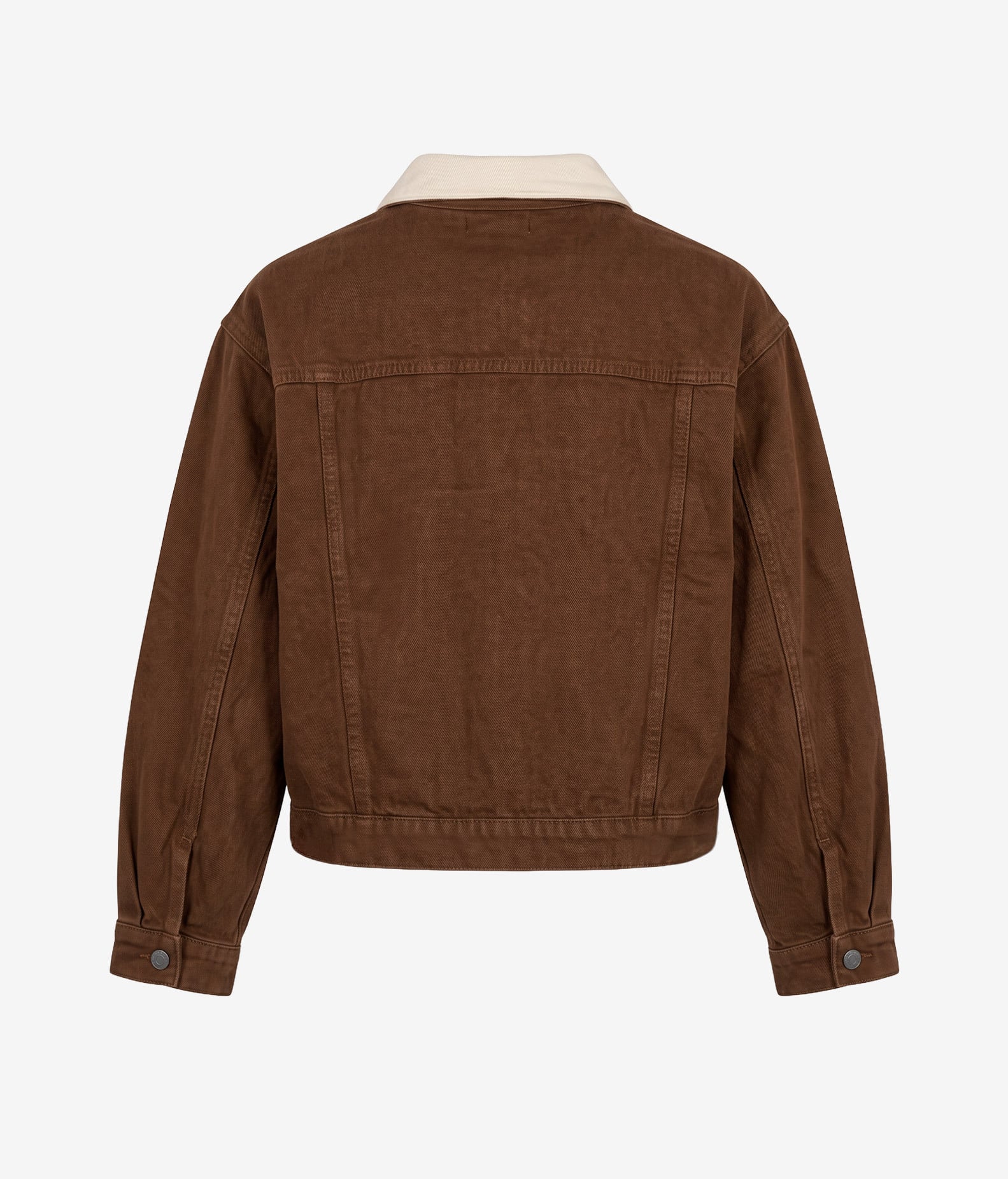 Chaqueta tejana marrón con cuello de pana