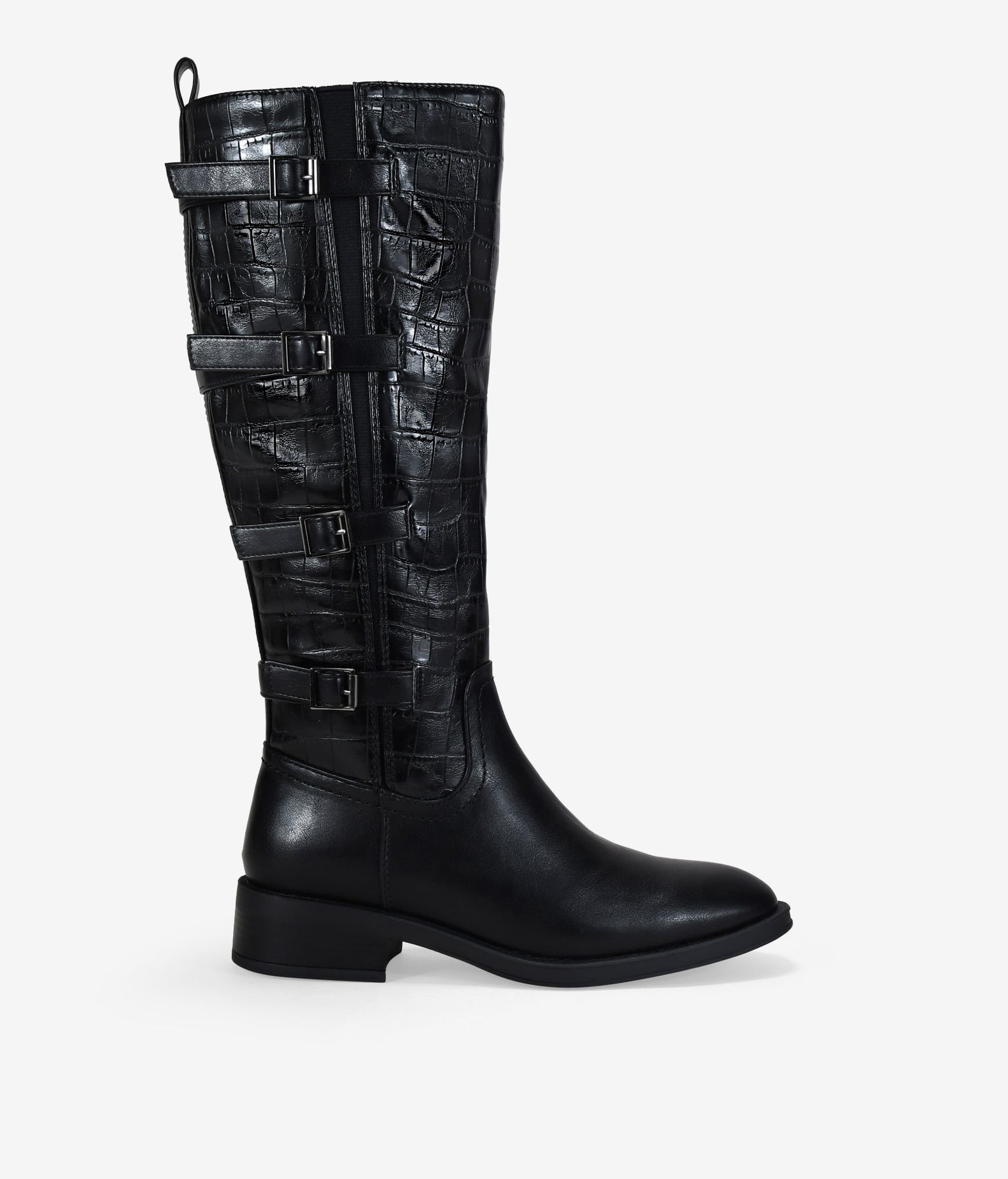 Black high boots with buckles