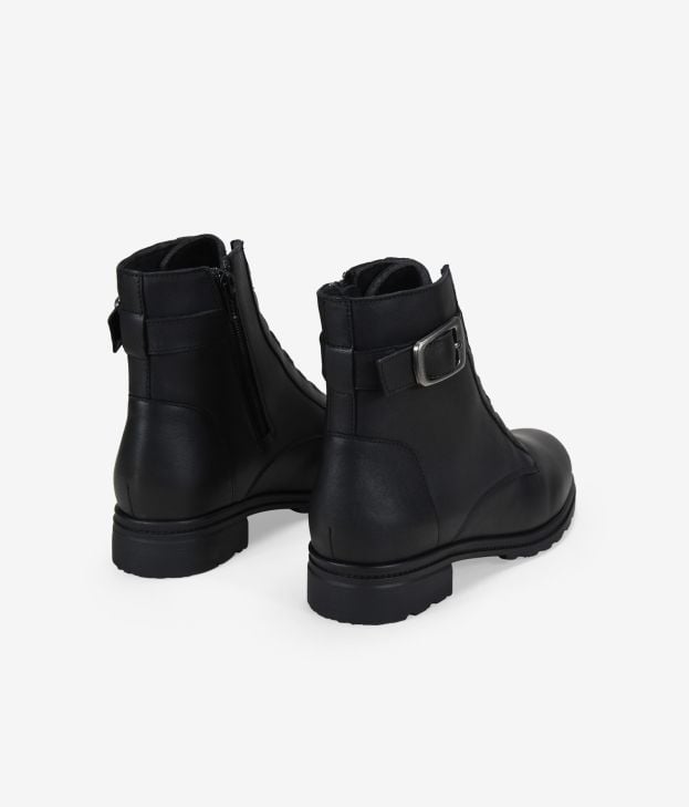 Botines con cordones negros en piel  - Imagen 3