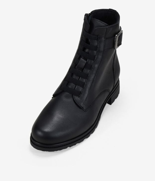 Botines con cordones negros en piel  - Imagen 4