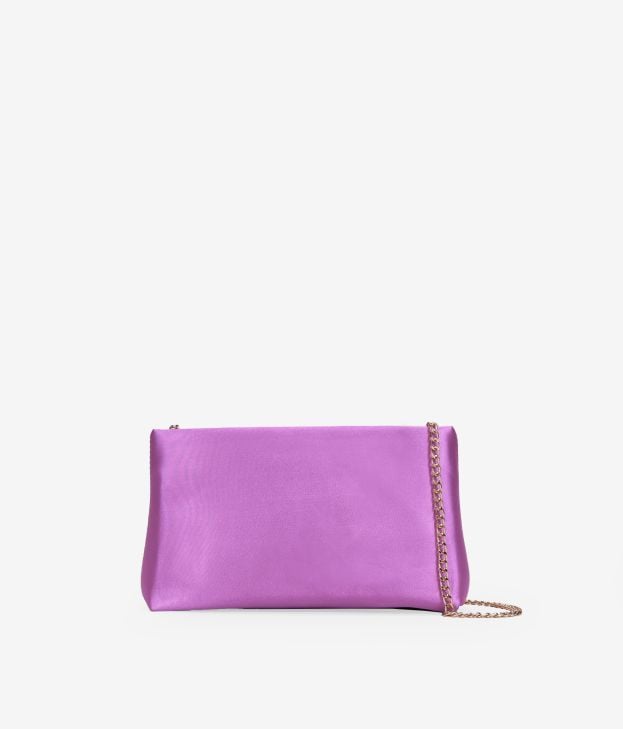 Party bag in raso lilla con catena