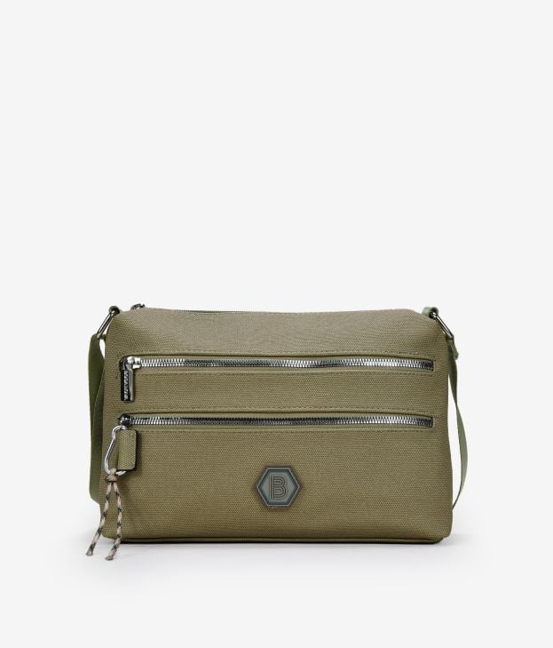 Bolsa de ombro verde com logo
