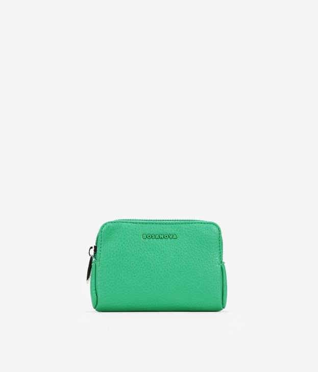 Bolsa pequena verde com zíper