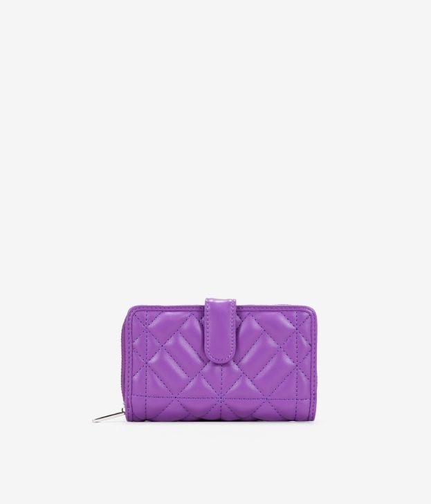 Medium lilac wallet with zipper and button