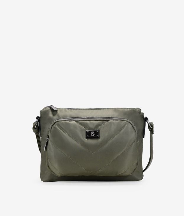 Bolsa de ombro em nylon cáqui