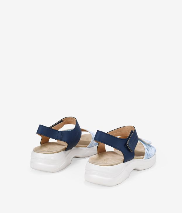 Sandali sportivi blu con velcro - Imagen 3