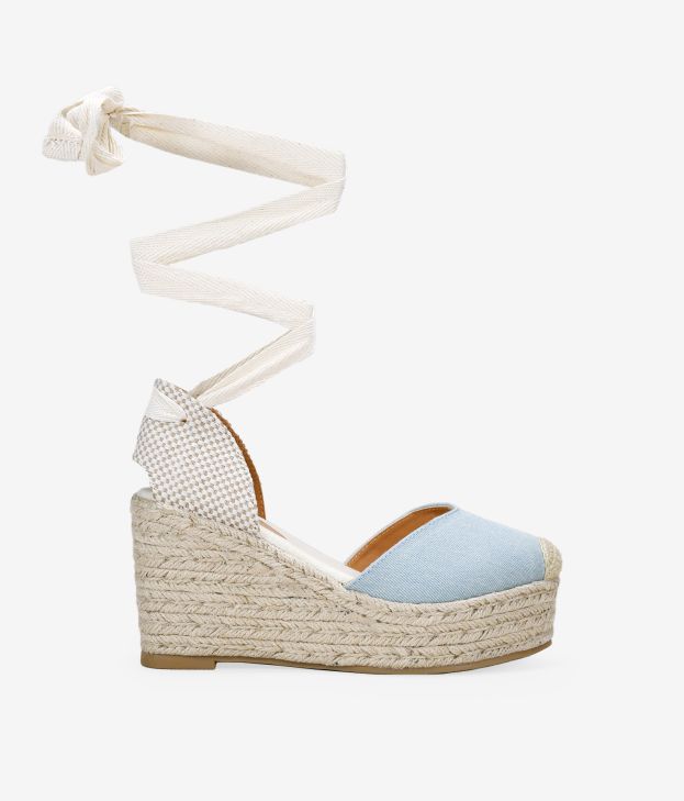 Texan espadrilles with laces and esparto wedge