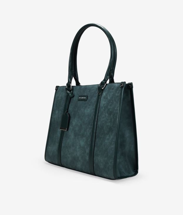 Borsa shopper verde con incisione B - Imagen 2
