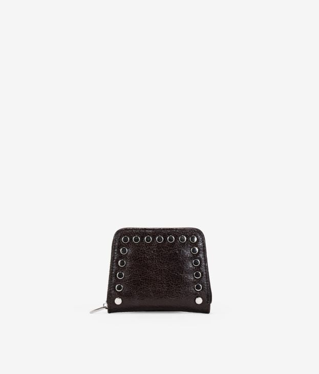 Monedero marrón con tachas - Imagen 1
