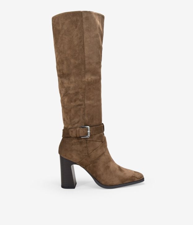 Botas altas visón de tacón con hebilla - Imagen 1