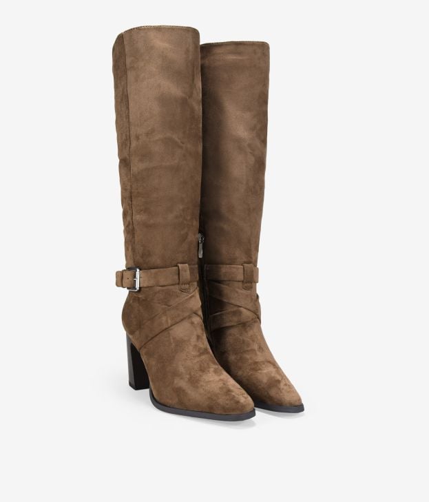 Botas altas visón de tacón con hebilla - Imagen 2