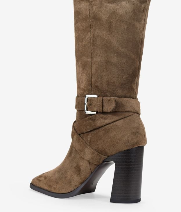 Botas altas visón de tacón con hebilla - Imagen 5