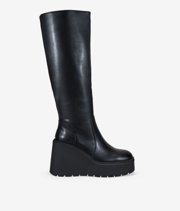Botas altas negras con cuña - Imagen 1
