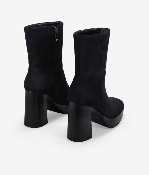Botines de tacón negros en ante - Imagen 3