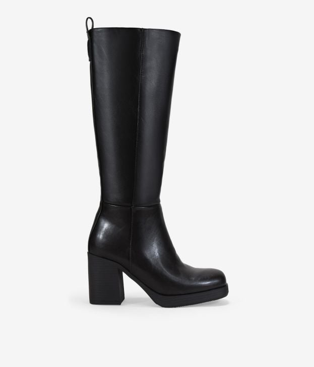 Botas altas marrones con tacón - Imagen 1