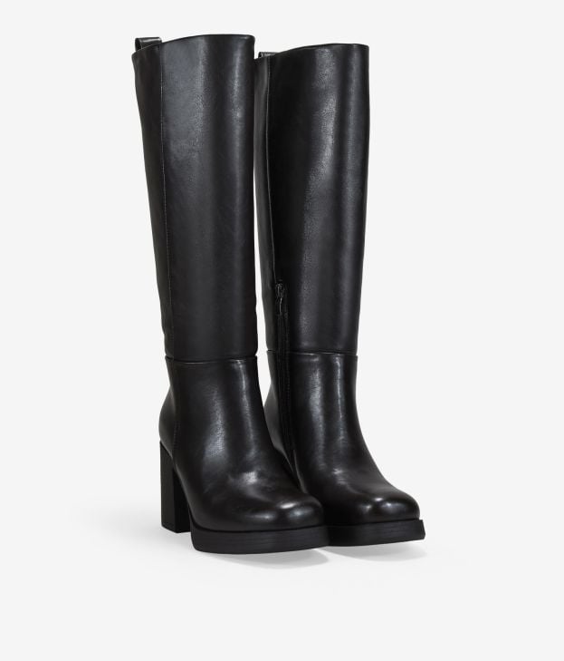 Botas altas marrones con tacón - Imagen 2