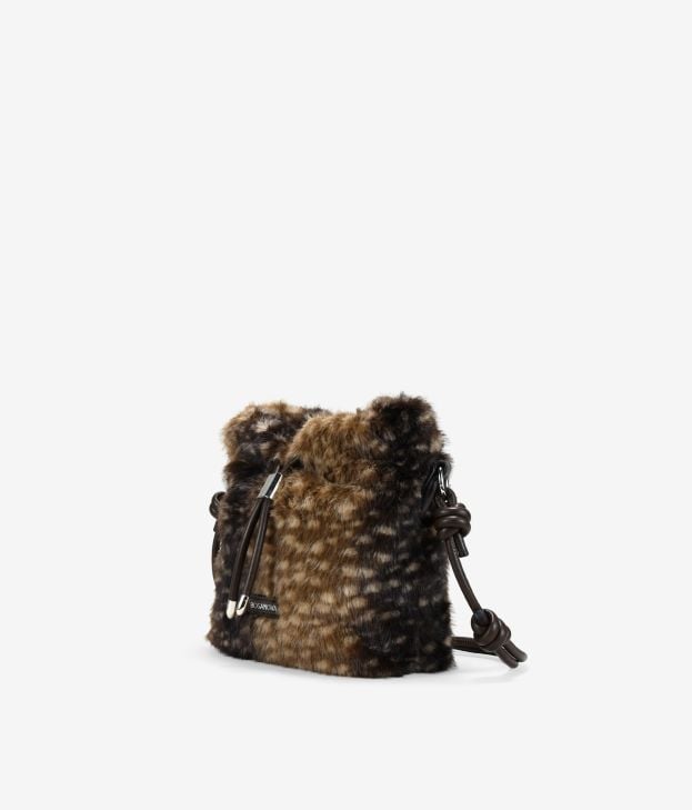 Bolso bandolera marrón en pelo - Imagen 2