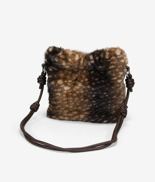 Bolso bandolera marrón en pelo - Imagen 3