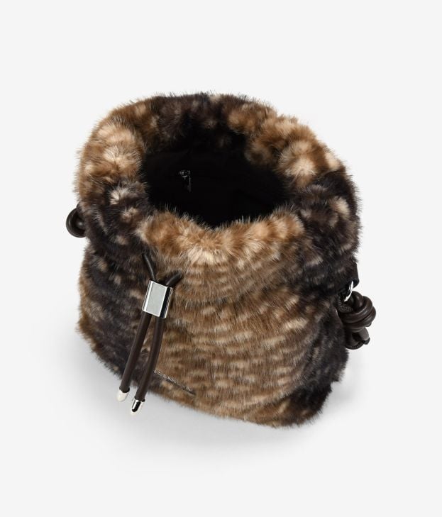 Bolso bandolera marrón en pelo - Imagen 4