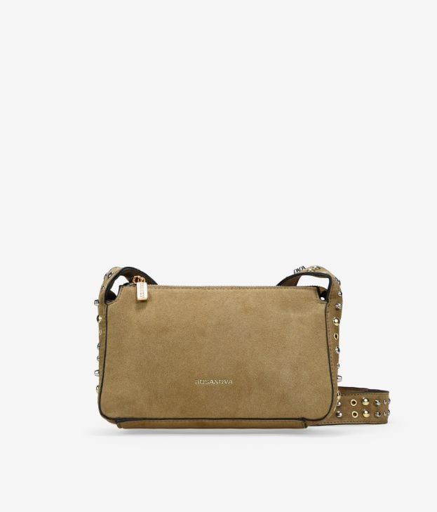 Bolso bandolera visón en piel con tachas - Imagen 1