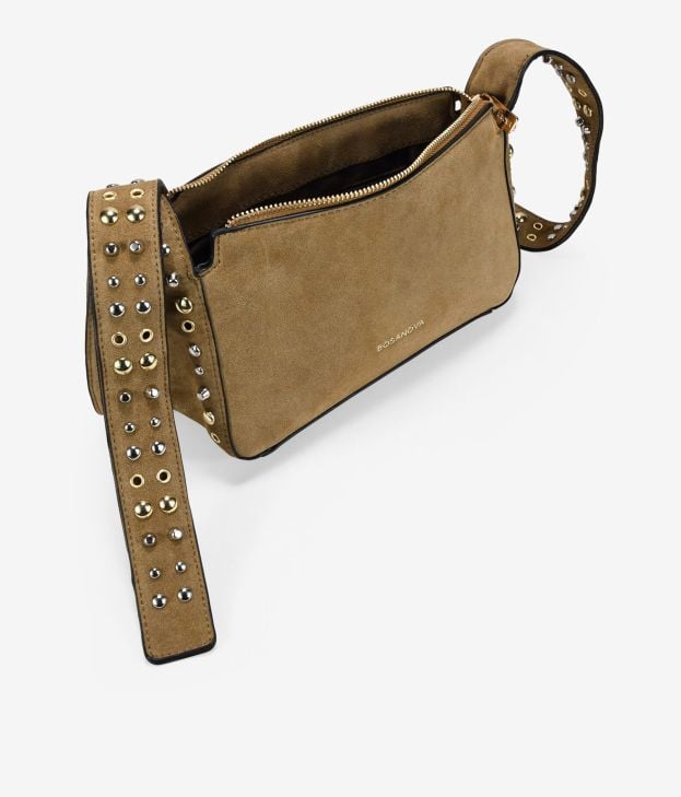 Bolso bandolera visón en piel con tachas - Imagen 4