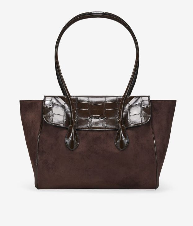 Bolso de hombro marrón con solapa - Imagen 1