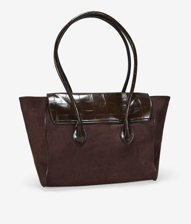 Bolso de hombro marrón con solapa - Imagen 3