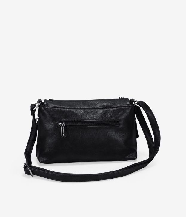 Bolso bandolera negro con solapa y tachuelas - Imagen 3