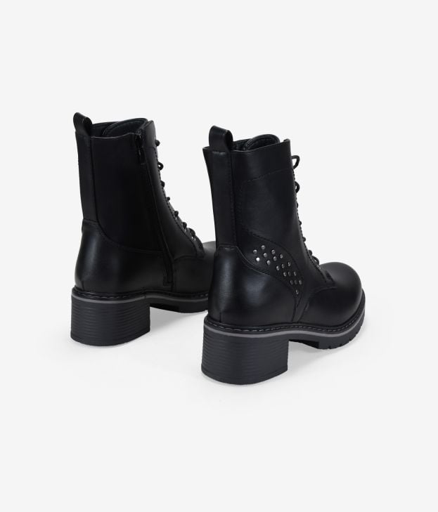 Botas militares negras con tachuelas - Imagen 3