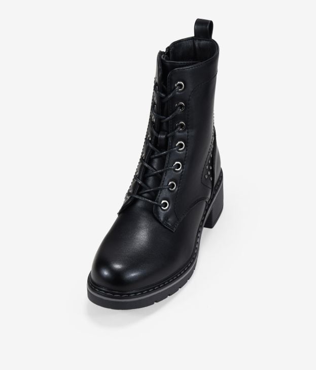 Botas militares negras con tachuelas - Imagen 4