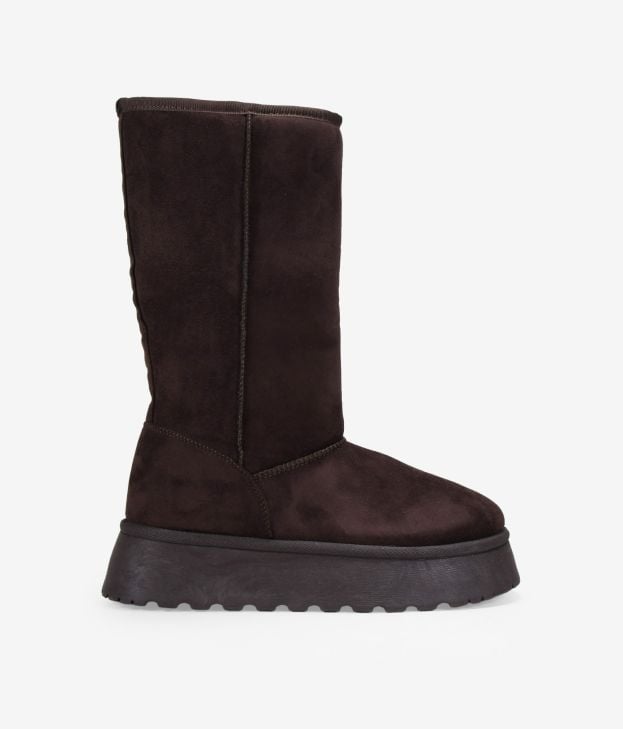 Botas altas marrones de invierno con plataforma - Imagen 1